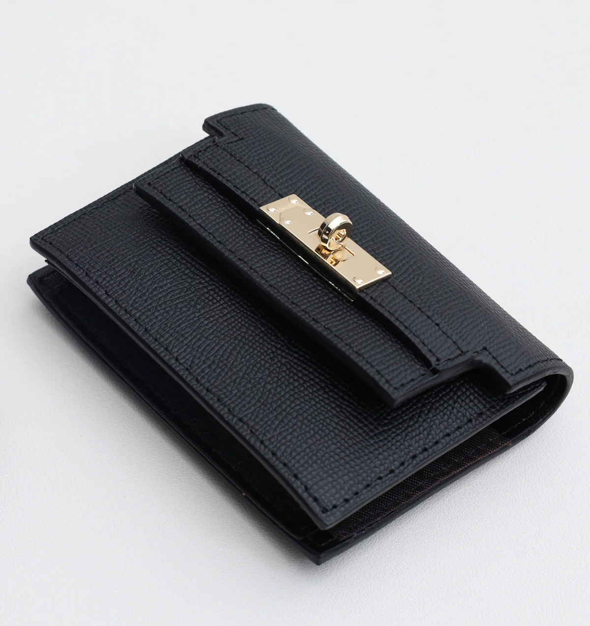 Kelly Leather Wallet - Accordion Card Holder (Black)