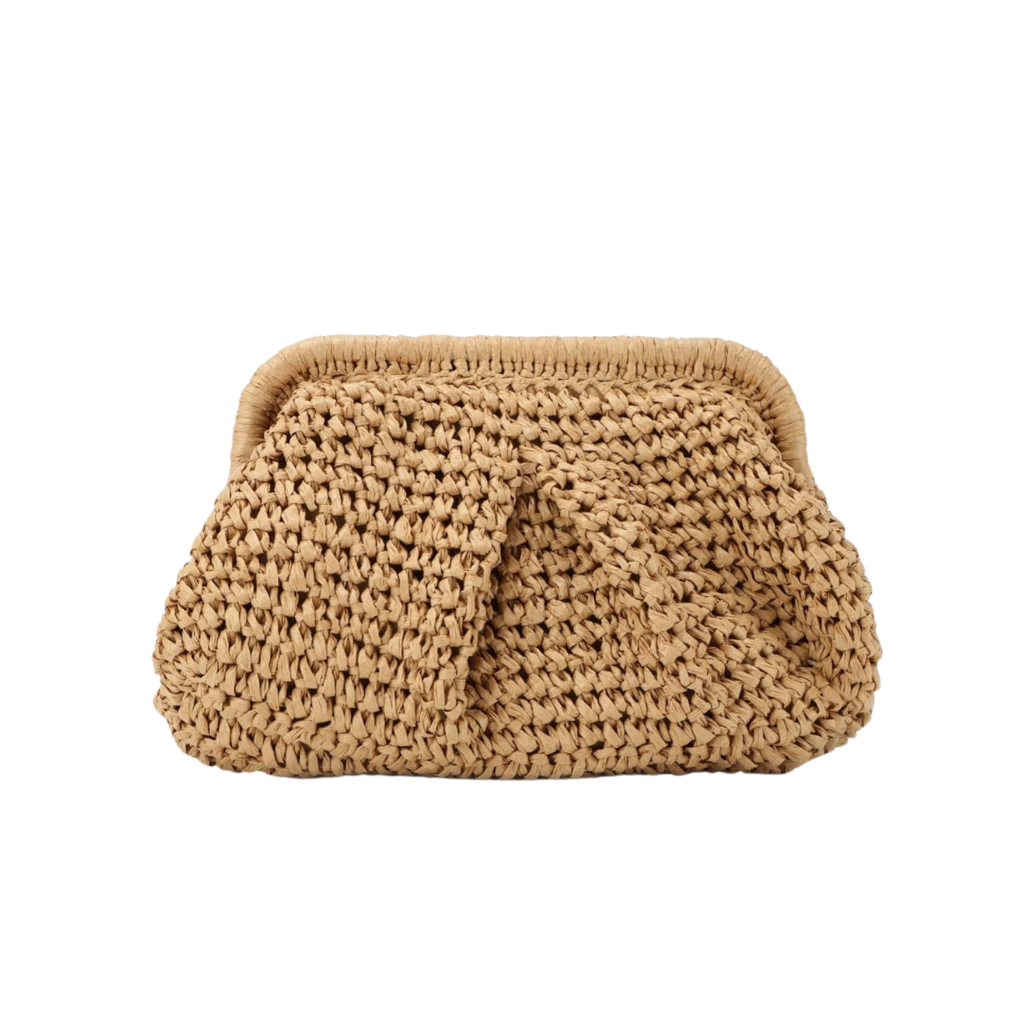Raffia Cloud Dumpling Clutch