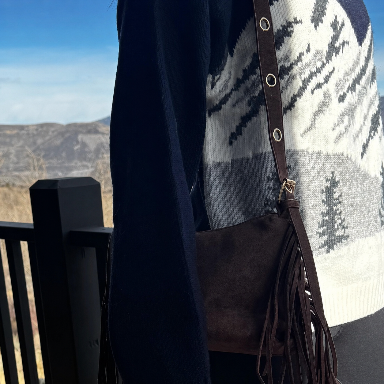 Haven Fringe Suede Shoulder Bag