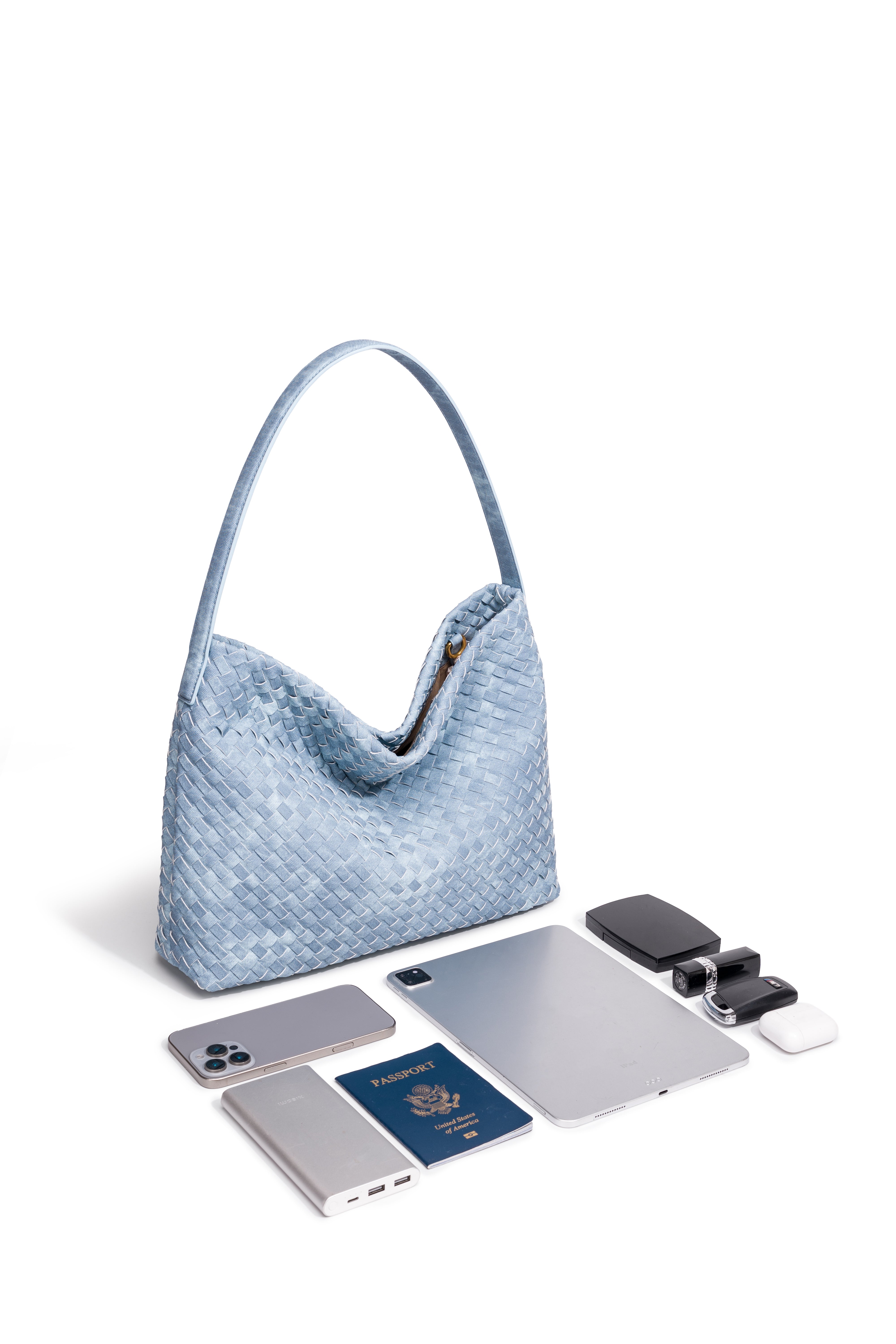 Mia Quilted Denim Hobo
