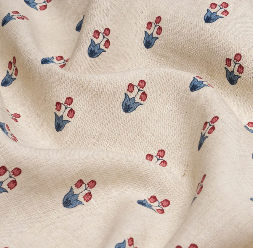 Moira Floral Pillow Cover in Red + Blue, Schumacher Textiles