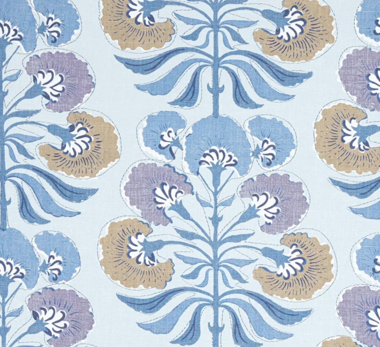 Tybee Tree Pillow Cover in Lavender and Blue, Thibaut Pillows