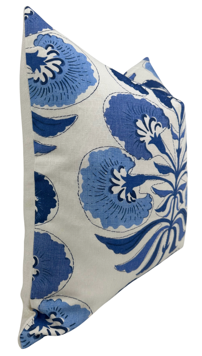 Tybee Tree Pillow Cover in Blue/Blue, Thibaut Pillows