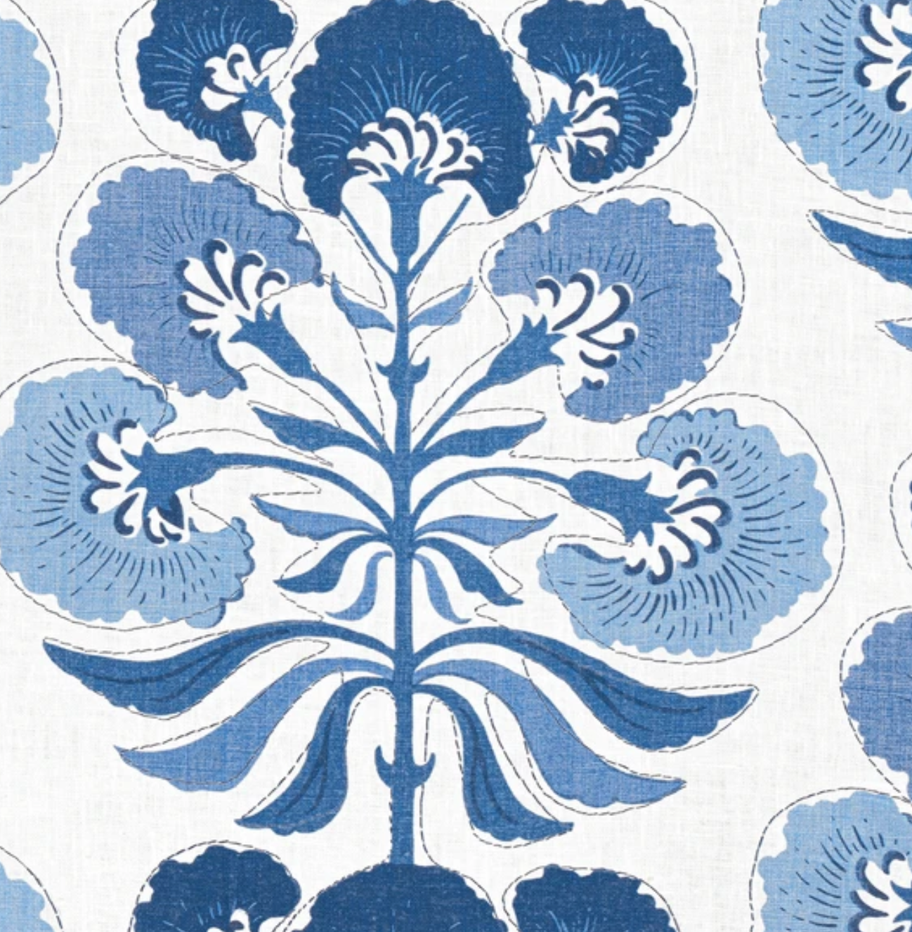 Tybee Tree Pillow Cover in Blue/Blue, Thibaut Pillows