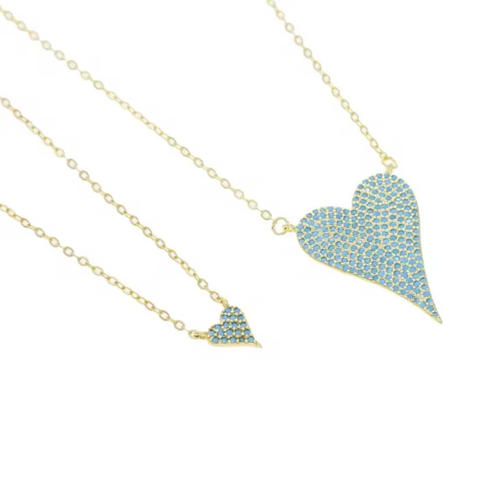 Large Turquoise Heart Necklace
