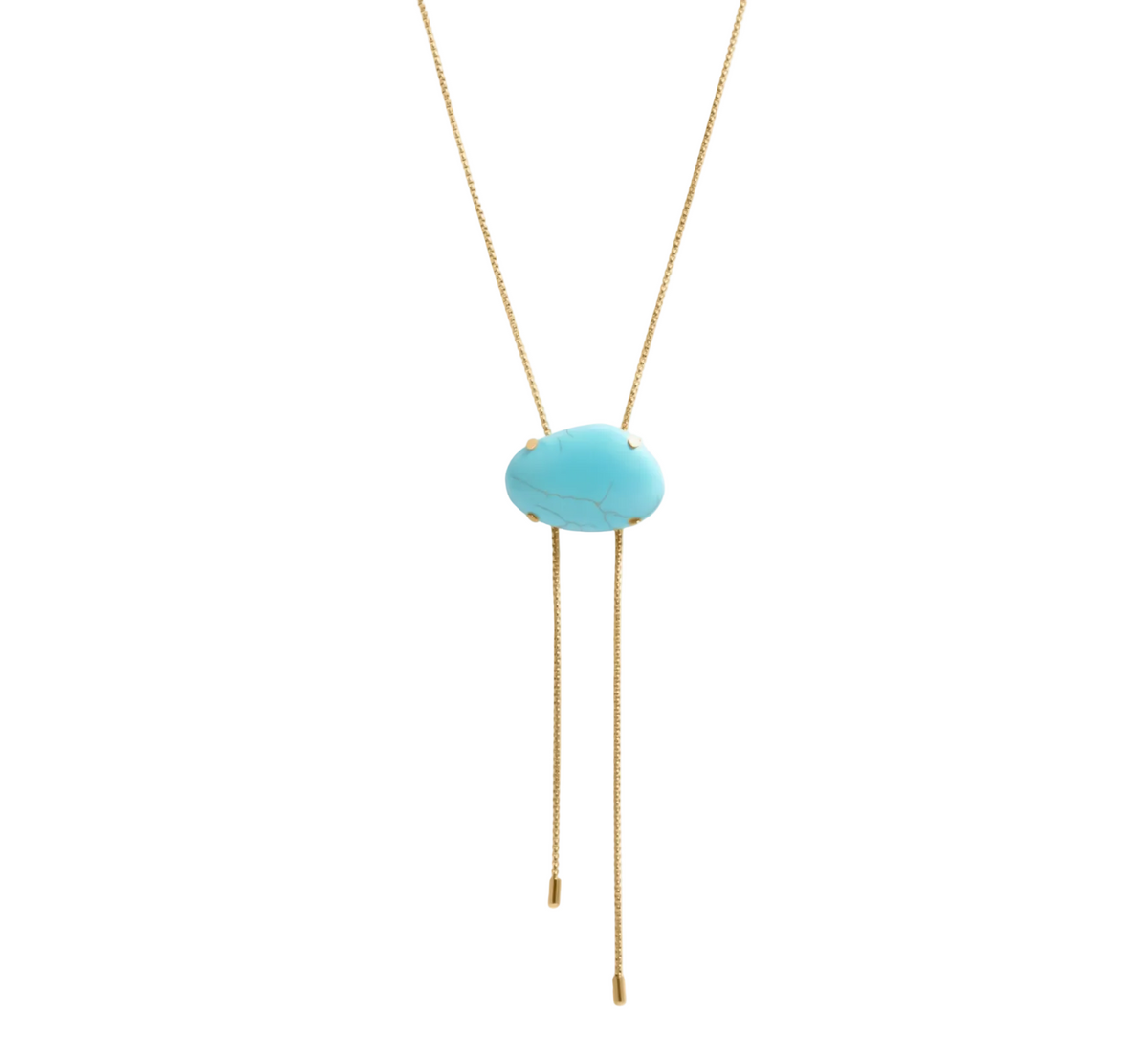 Turquoise Charm Bolo Necklace