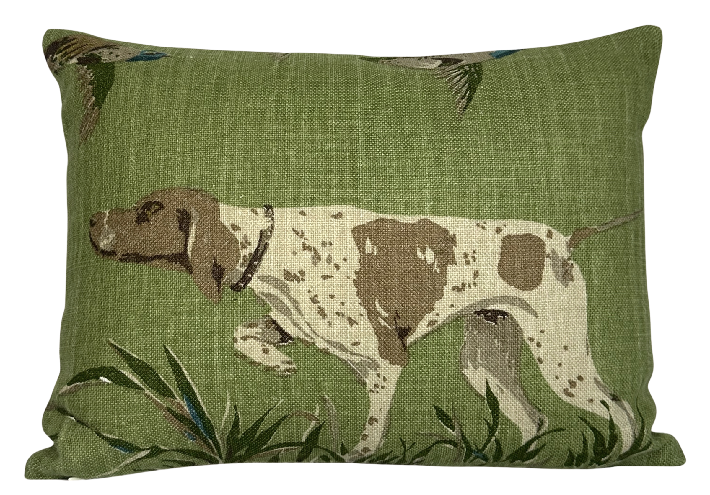 Pointers Pillow Cover in Meadow Green, Schumacher Textiles