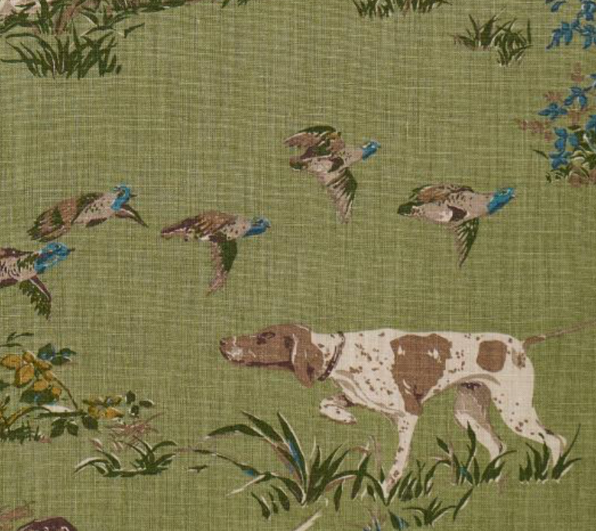 Pointers Pillow Cover in Meadow Green, Schumacher Textiles