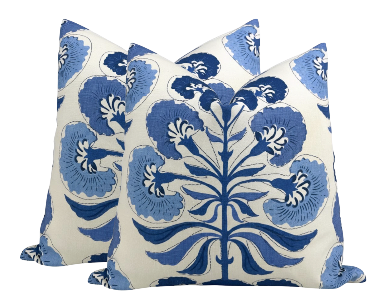 Tybee Tree Pillow Cover in Blue/Blue, Thibaut Pillows