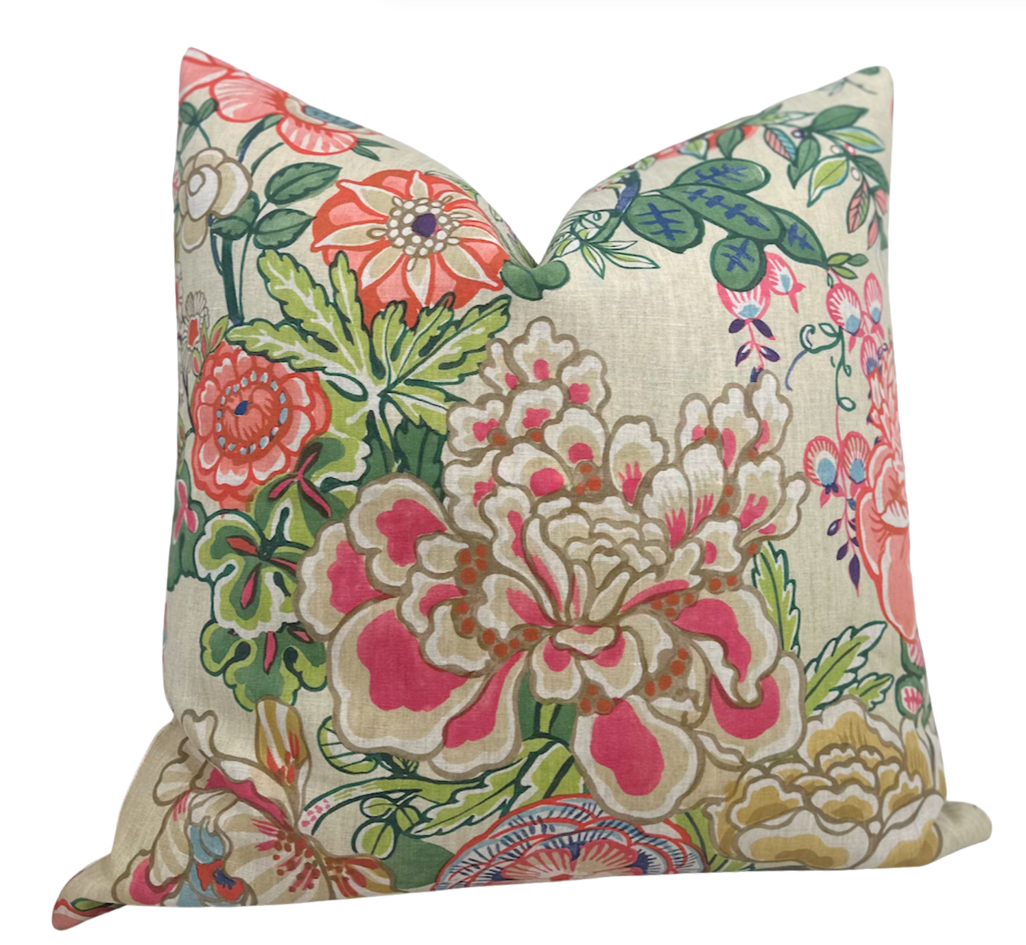 Peony Garden Floral Pillow Cover in Beige, Thibaut Pillows