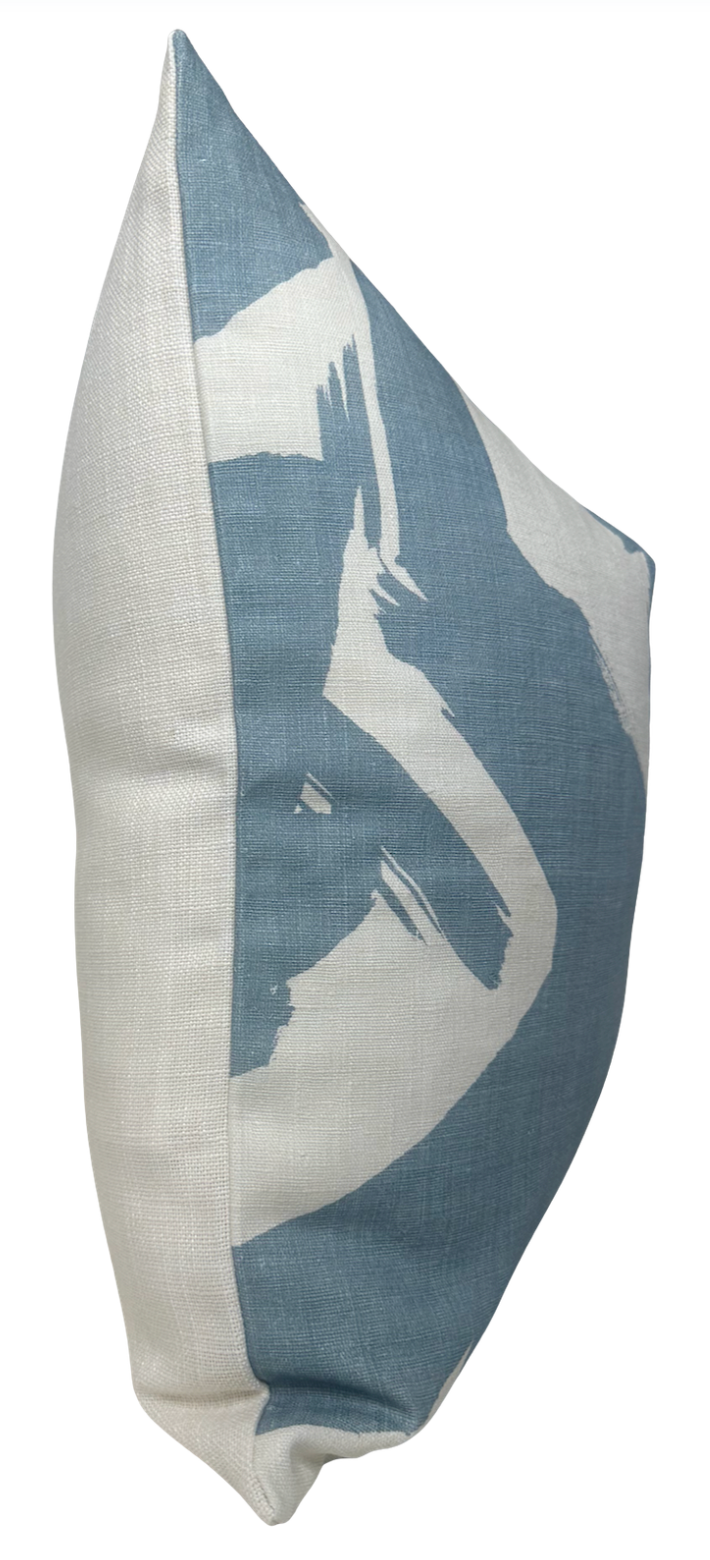 Bold Lines Linen Pillow Cover in Sky