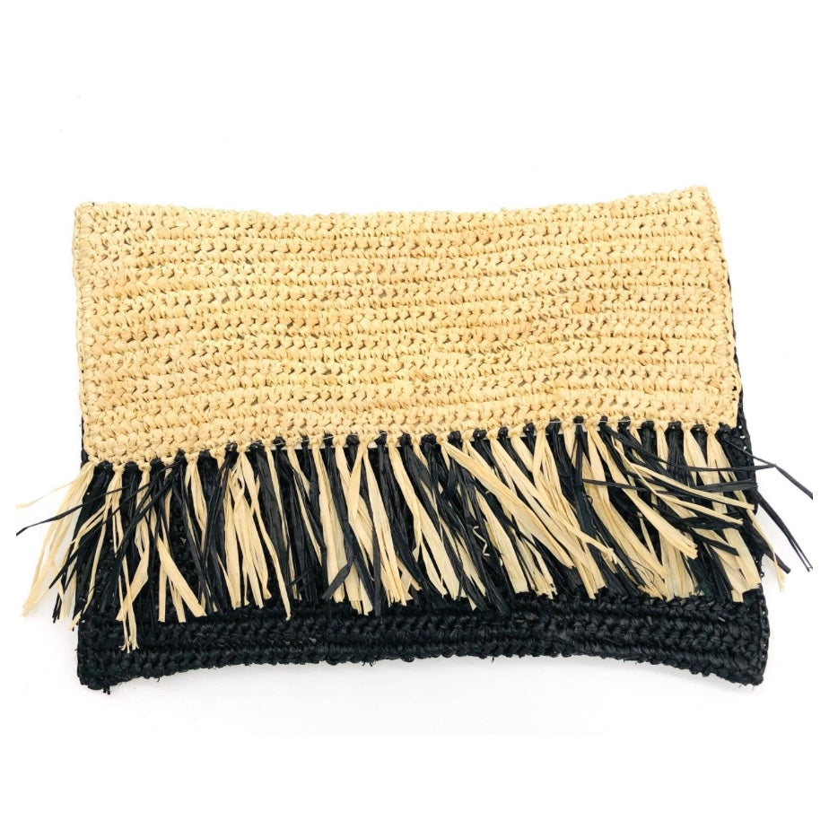 Coco Fringe Straw Clutch
