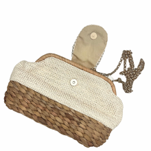 Load image into Gallery viewer, Hyacinth Straw &amp; Pearl Clutch (Ivory)