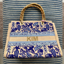 Load image into Gallery viewer, Lily Beaded Bamboo Handle Bag (Made to Order)