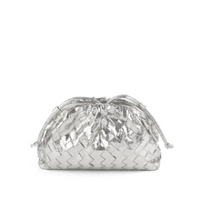 Load image into Gallery viewer, Silver Metallic Cloud Clutch &amp; Crossbody