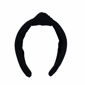 Black Corduroy Topknot Headband