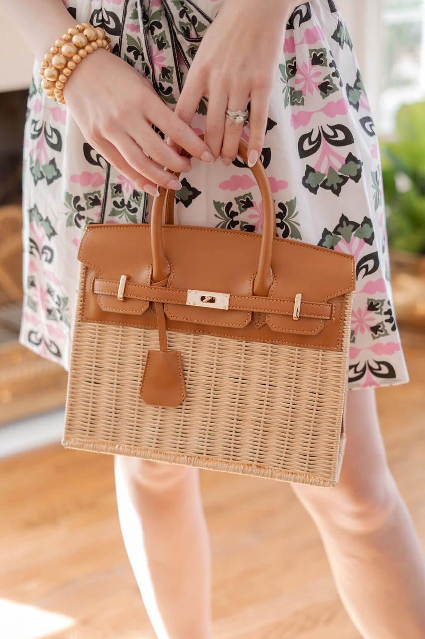 Margo Camel - Wicker Handbag