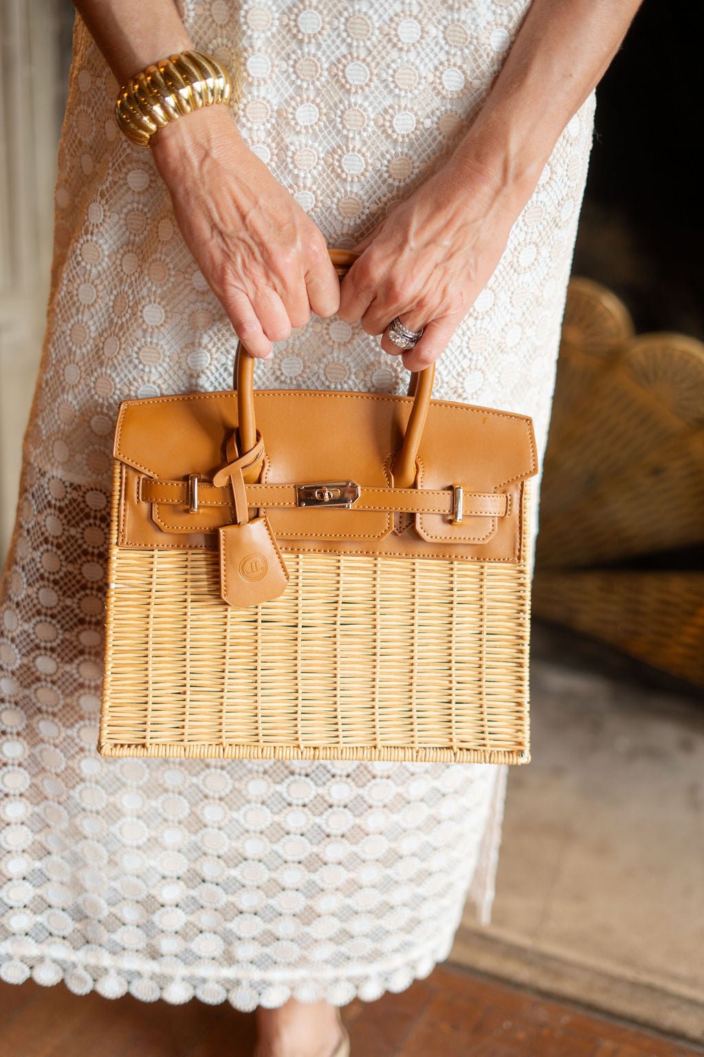 Margo Camel - Wicker Handbag