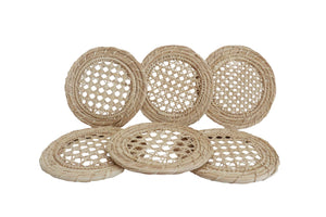 Iraca Palm Cane Coasters (Set of 4 with Case)