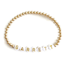 Load image into Gallery viewer, Gold Bracelet with Personalized Antique Letter Beads