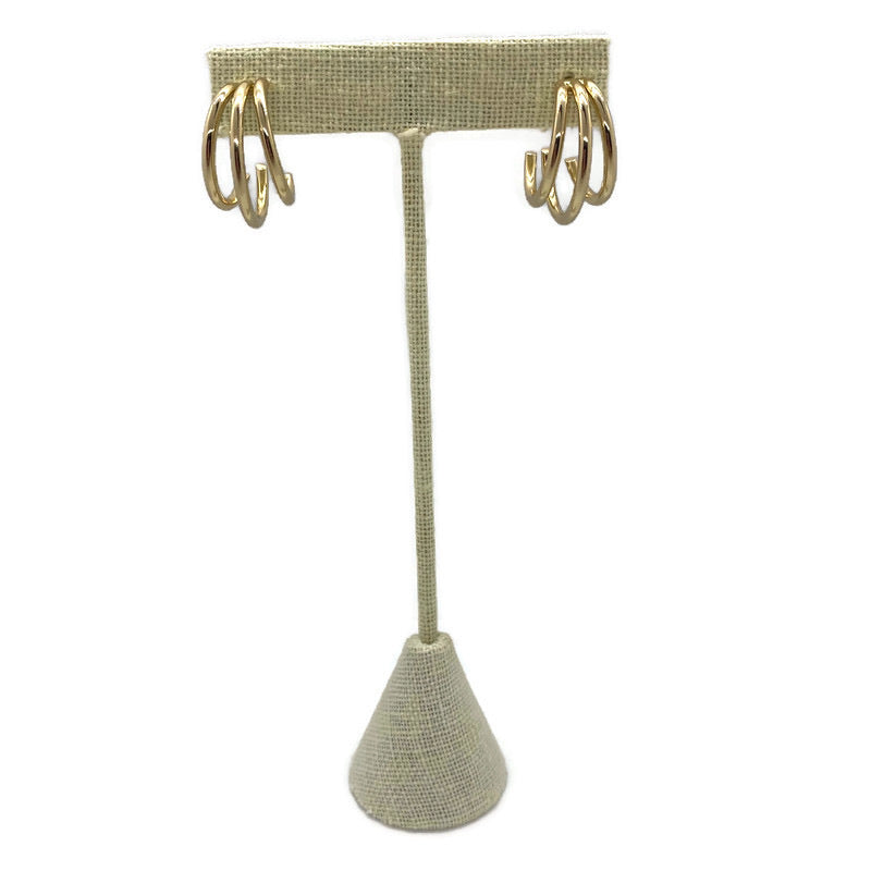 Triple Gold Hoop Earrings