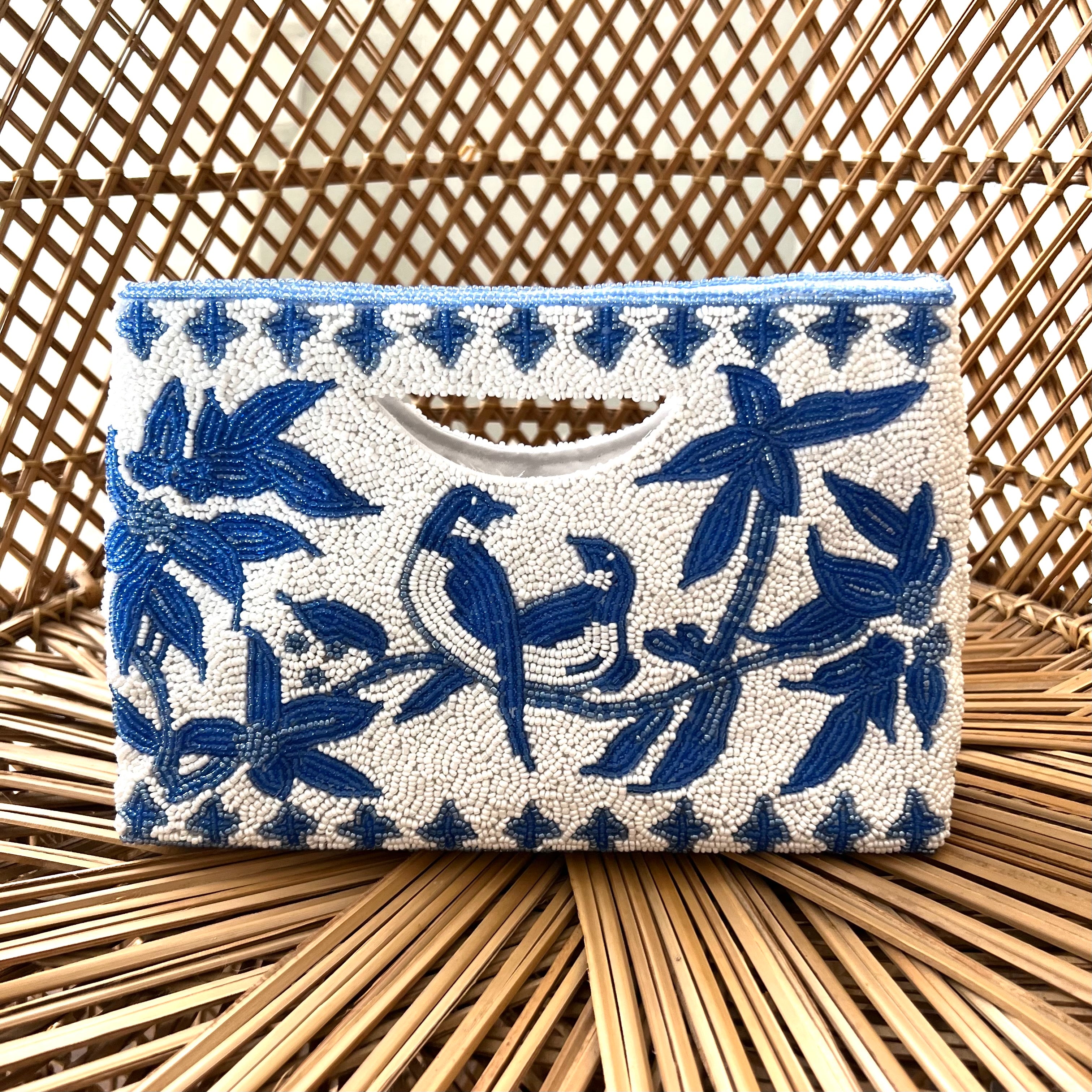 Lily Beaded Handle Clutch (Made to Order)