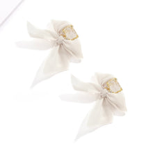 Load image into Gallery viewer, Crystal Ivory Bow Earrings