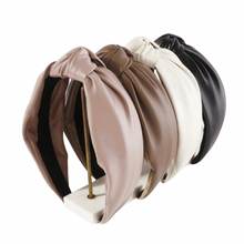 Load image into Gallery viewer, Soft Vegan Leather Topknot Headbands (4 Color Options)
