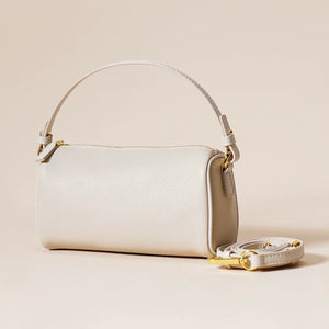 Avery Leather Barrel Bag (Vanilla)