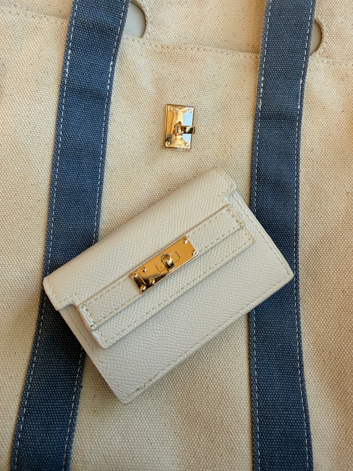 Kelly Leather Wallet - Accordion Card Holder (Ivory)