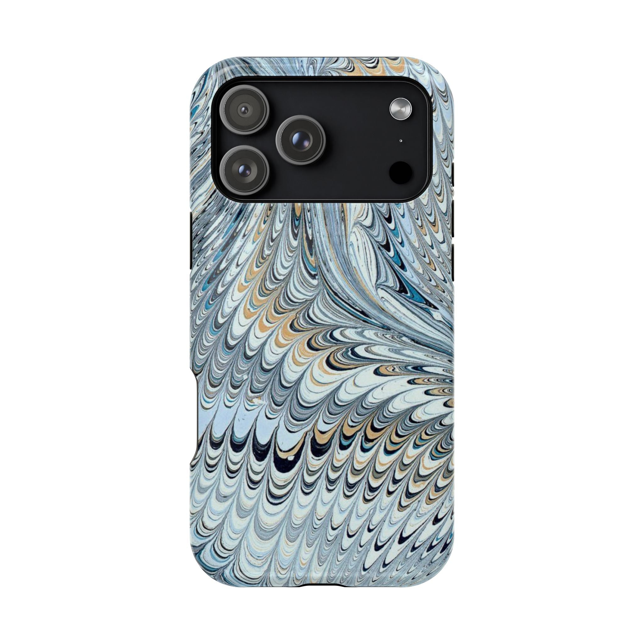 Light Blue Marbled Swirl - Dual Layer Phone Case