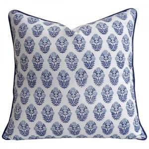 Boota Blue Piped Pillow Cover (20”x 20”)