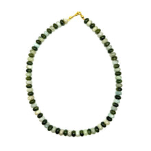 Load image into Gallery viewer, Olive Quartz Gemstone Necklace 15”