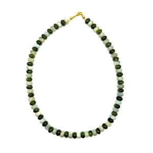 Olive Quartz Gemstone Necklace 15”