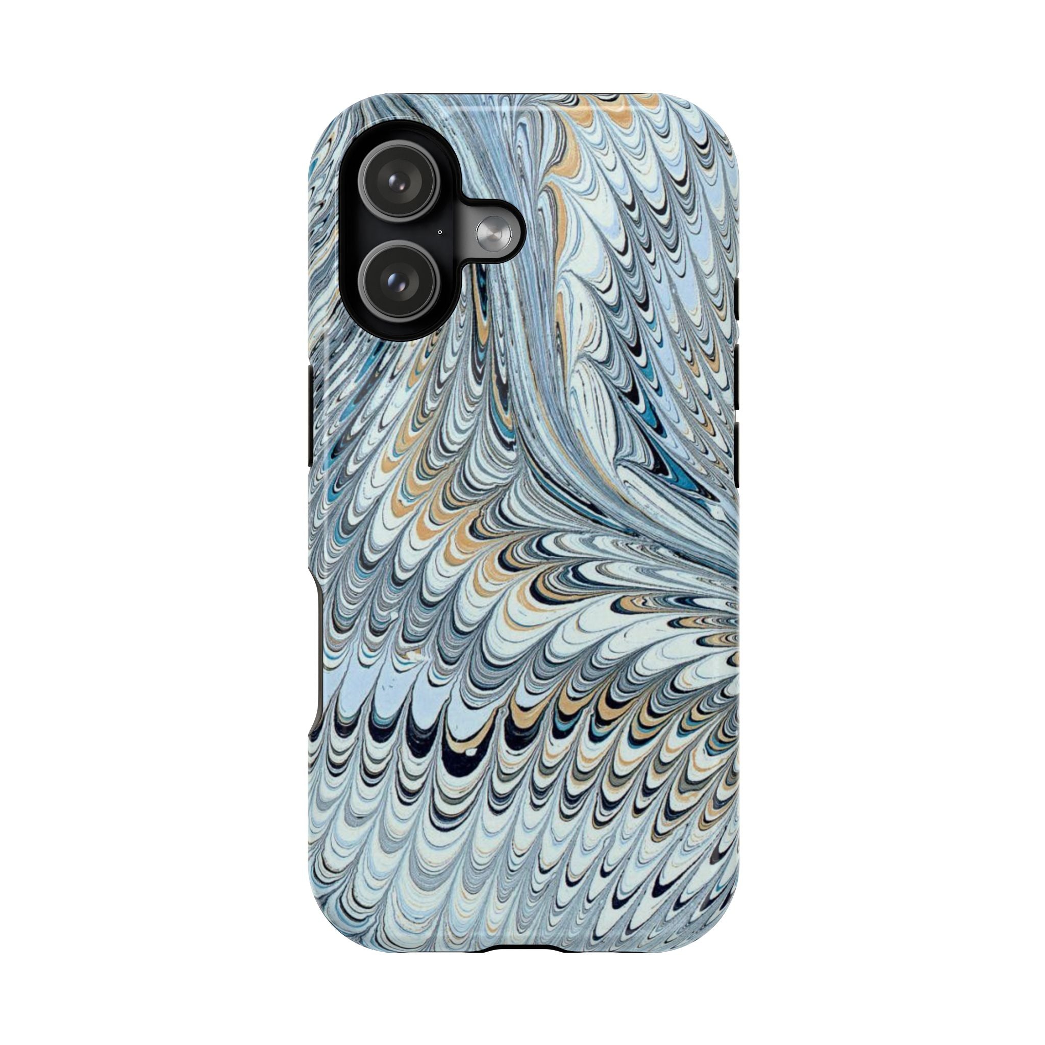 Light Blue Marbled Swirl - Dual Layer Phone Case