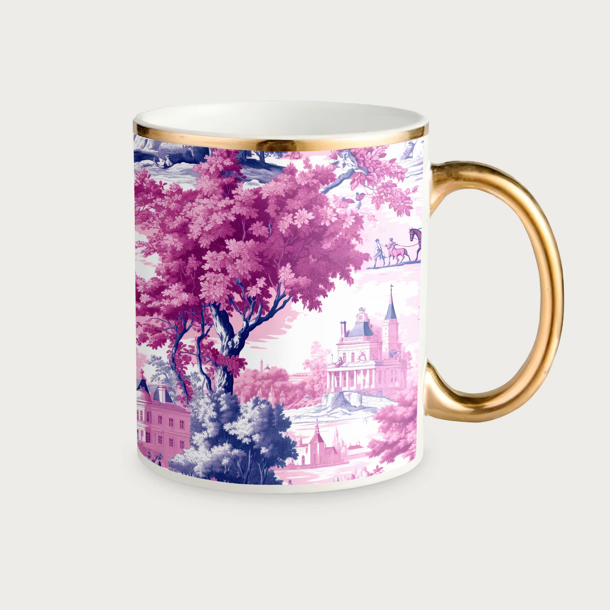 Blue/Pink Toile Mug