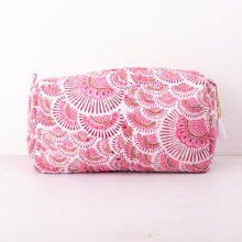 Load image into Gallery viewer, Aditi Rose Block Print Cosmetic Cases (Set of 3)