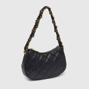 Schuyler Quilted Chain Shoulder Bag (Black)