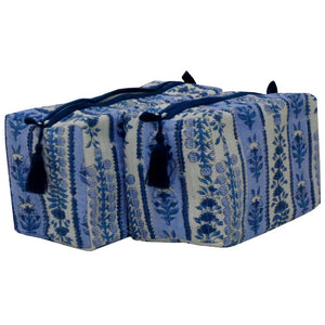 Trellis Booti Cotton Quilted Cosmetic Bag (Set of 2)