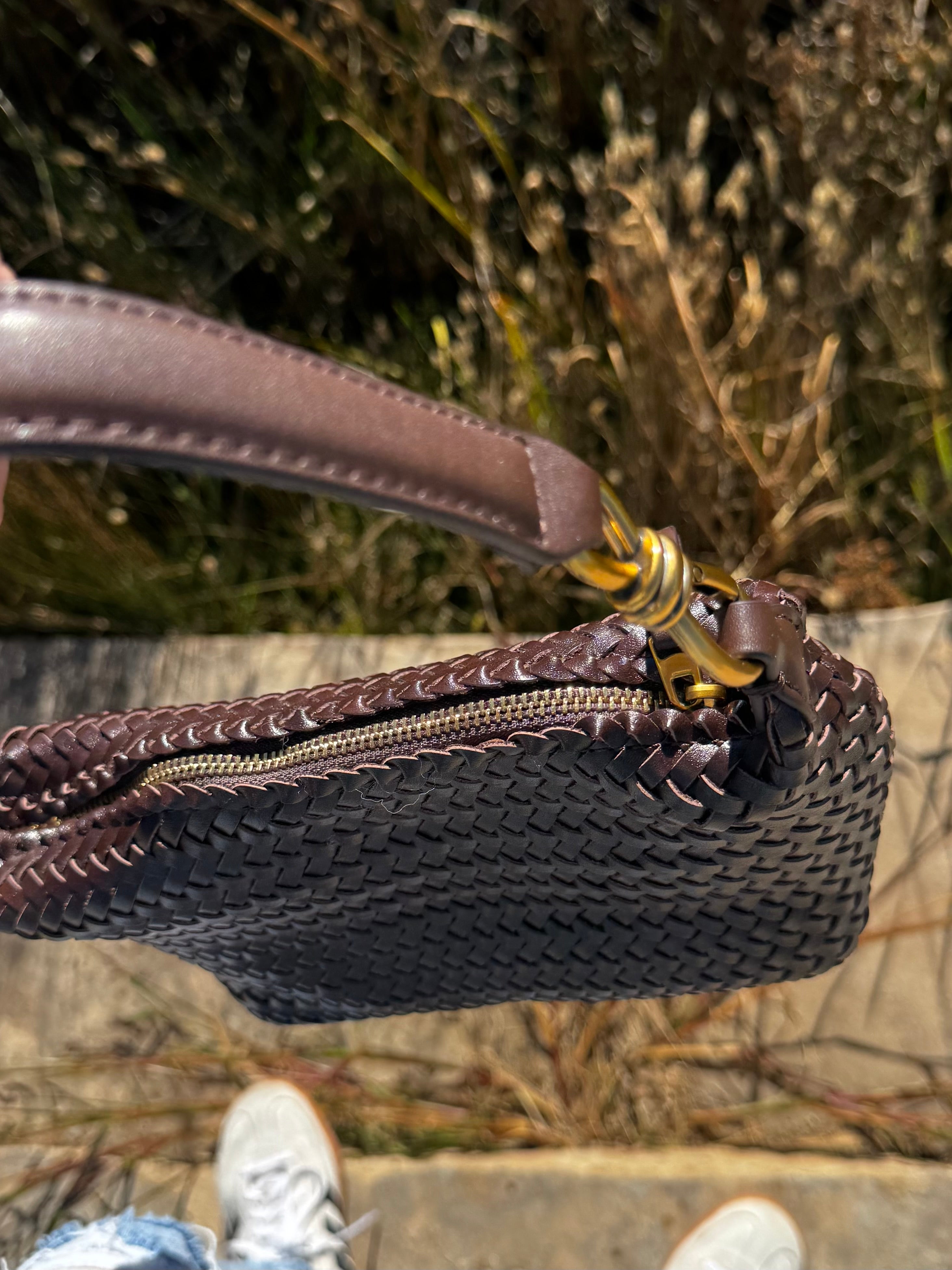 Infiniti Woven Coffee Shoulder Bag