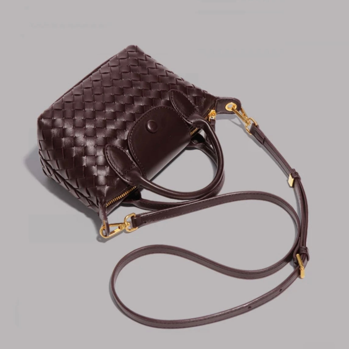 Burgundy/Brown Quilted Rowan Crossbody (Small)