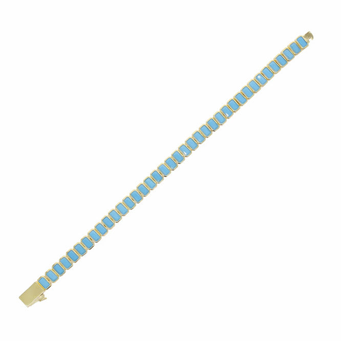Turquoise Tile Tennis Bracelet