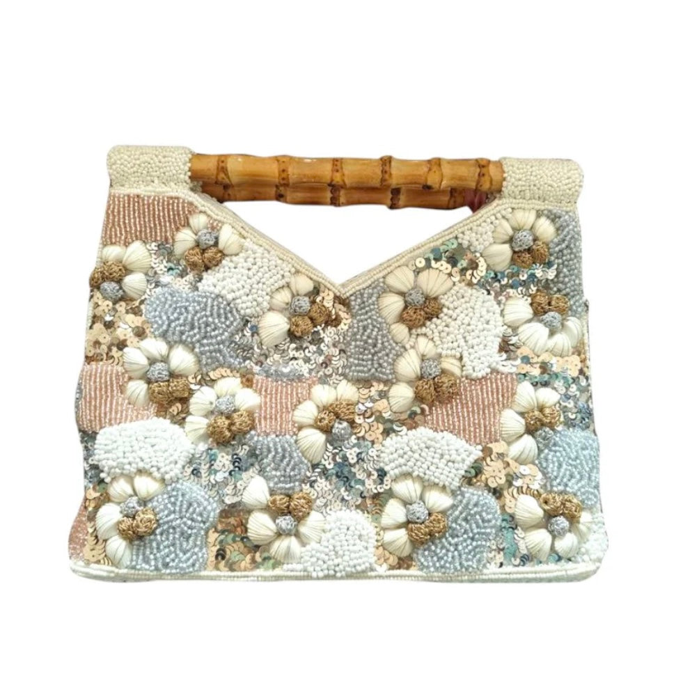 Shells Bamboo Handle Clutch (Made to Order)