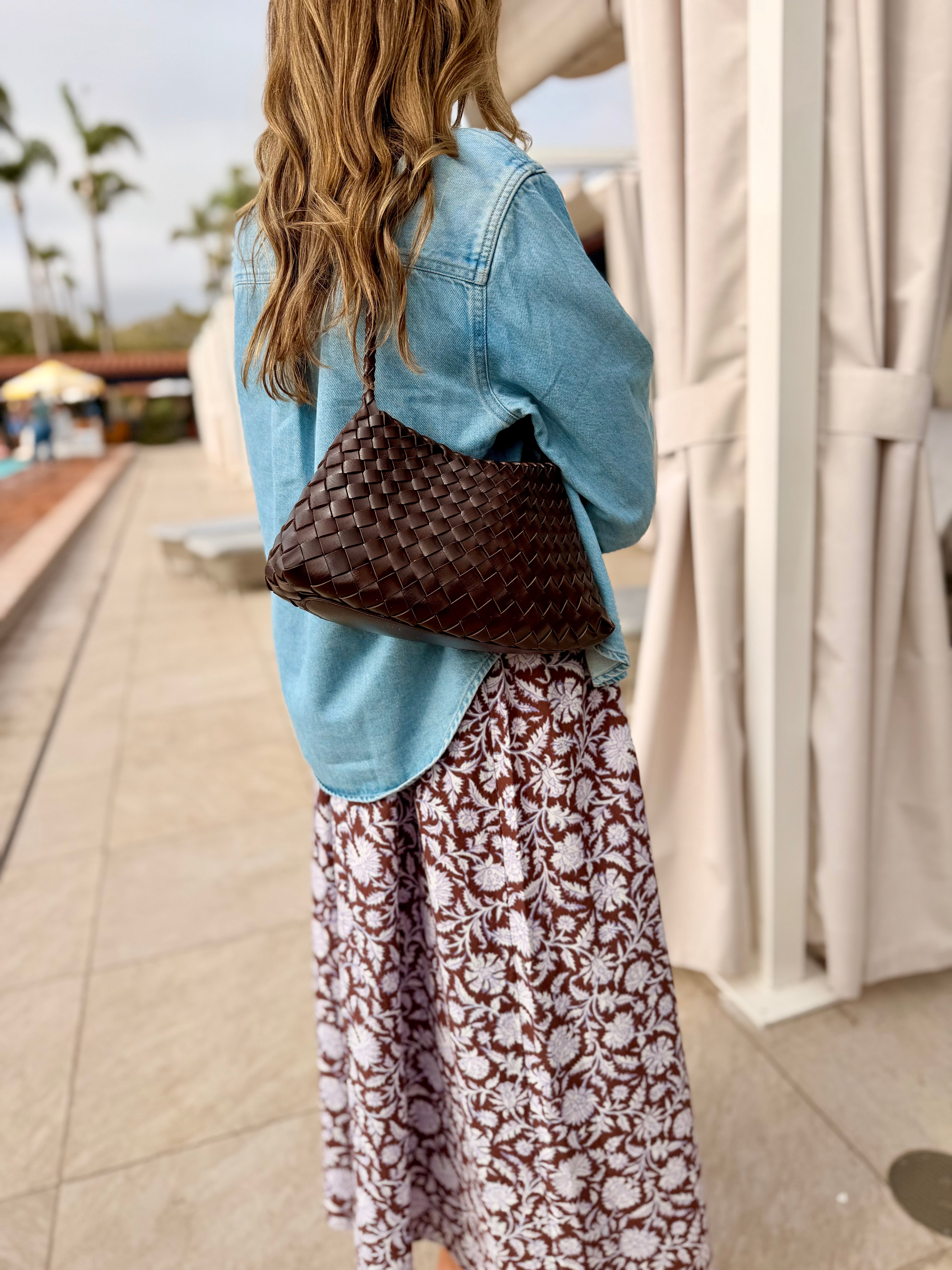 Iris Coffee Woven Tote