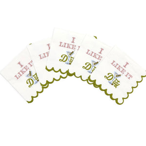 Martini Scalloped Napkins (Set of 30)