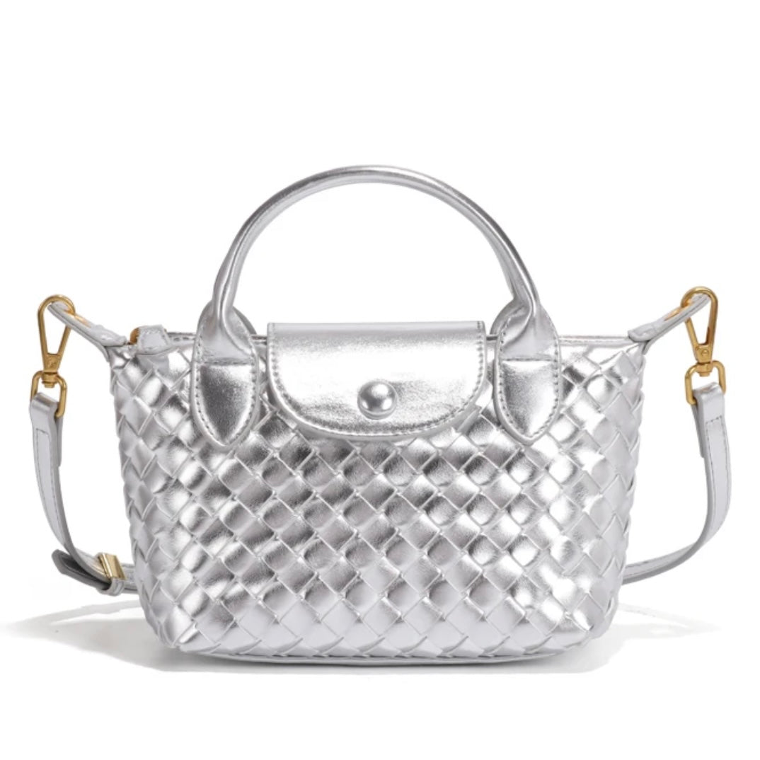 Silver Quilted Rowan Crossbody (Small)