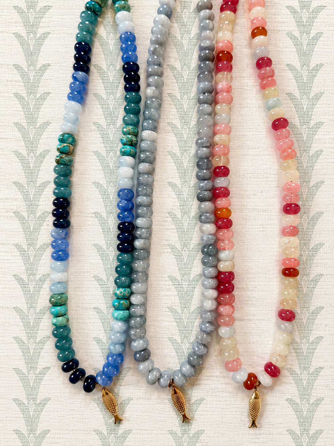 Multi Blue Fish Beaded Necklace (Available 6.5.26 9am cst)