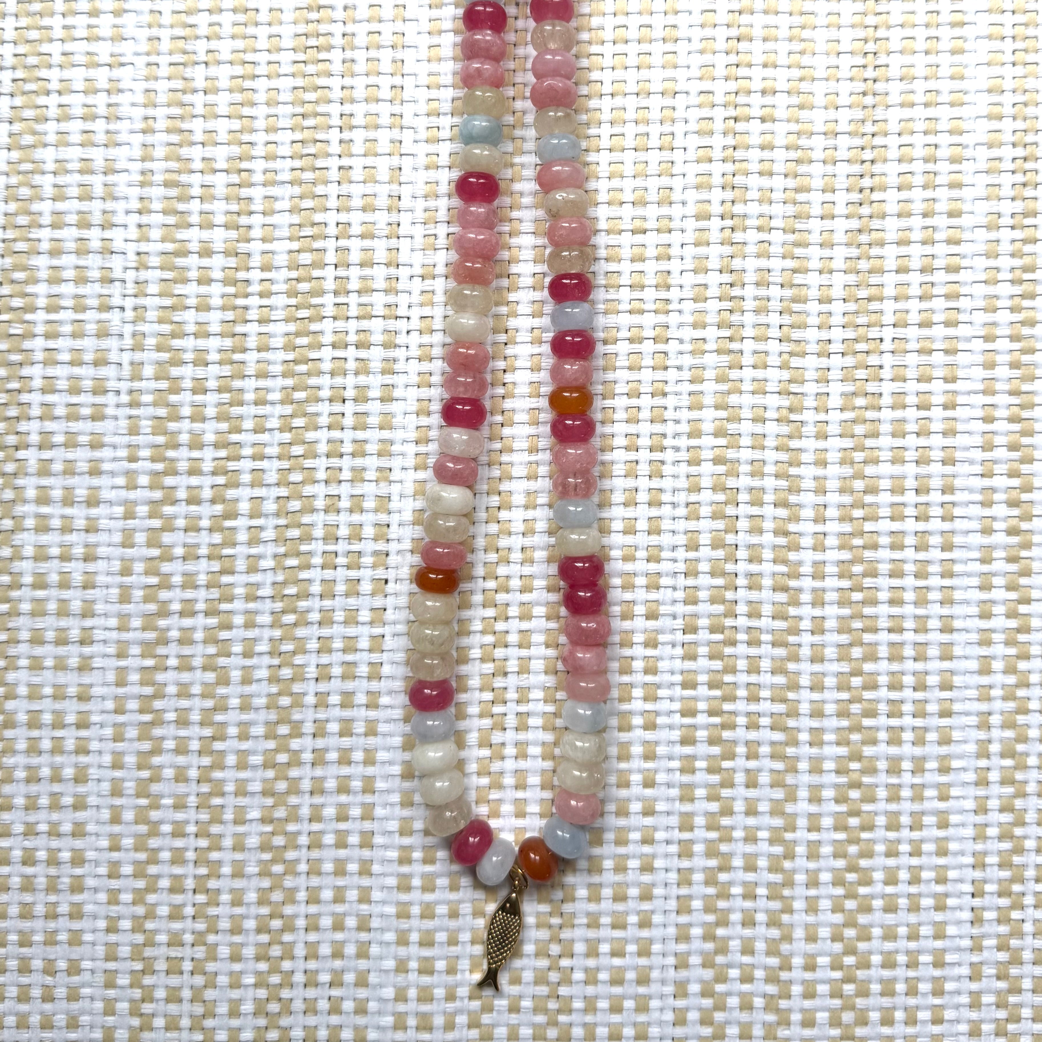 Multi Pink Fish Beaded Necklace (Available 6.5.26 9am cst)