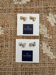 Kennedy Pearl Bow Studs (Silver or Gold)