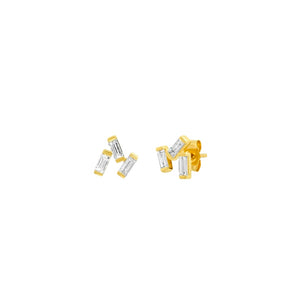 Baguette Cluster Stud Earrings